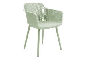 Monarch Specialties Outdoor Perforated Resin Patio Dining Chairs Set of 4 Weather Resistant Modern Design Green I 4028