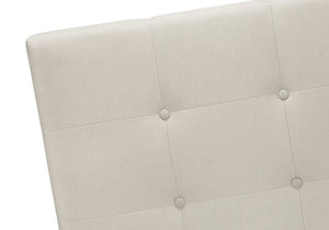 Monarch Specialties Bed, Queen Size Upholstered Platform Frame with Beige Linen Look & Sturdy Black Wood Legs Default Title  