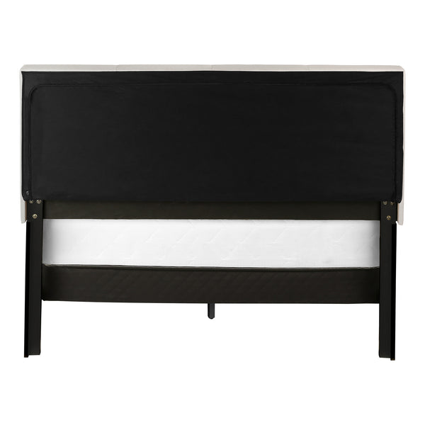 Monarch Specialties Bed, Upholstered Platform with Storage Drawers - Stylish Contemporary Design for Modern Bedrooms BEIGE,BLACK 88 L x 64.25 W x 50 H 