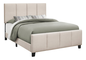 Monarch Specialties Bed, Upholstered Platform with Storage Drawers - Stylish Contemporary Design for Modern Bedrooms BEIGE,BLACK 88 L x 64.25 W x 50 H 