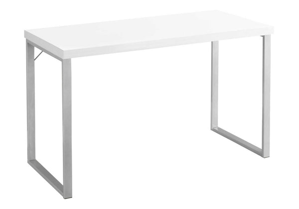 Monarch Specialties Computer Desk - Sleek 48" Contemporary Home Office Solution with White Laminate Top & Grey Legs Default Title  