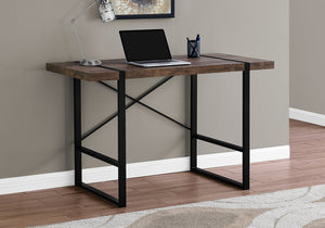Monarch Specialties Computer Desk: Stylish Industrial Design with Spacious Top, Sturdy Metal Legs for Home Office Use BROWN 49 L x 23.75 W x 30 H I 7314