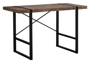 Monarch Specialties Computer Desk: Stylish Industrial Design with Spacious Top, Sturdy Metal Legs for Home Office Use BROWN 49 L x 23.75 W x 30 H I 7314