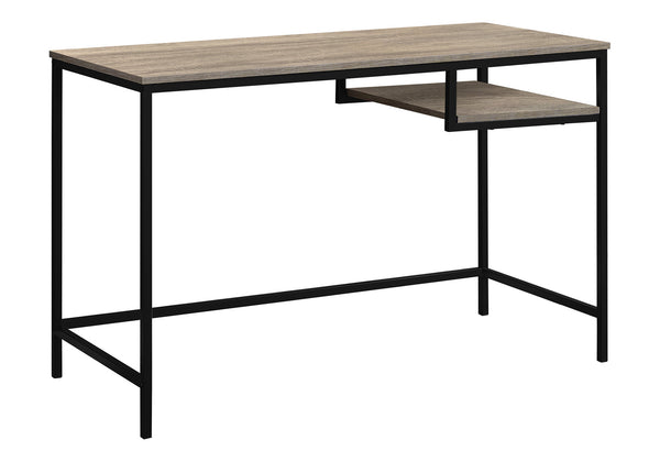 Monarch Specialties Computer Desk – Modern Industrial Style with Sleek White Top and Sturdy Metal Base for Home Office DARK TAUPE 48 L x 22 W x 30 H 