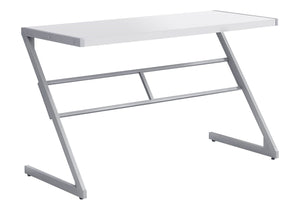 Monarch Specialties Computer Desk – Contemporary 48"L White Laminate with Grey Metal Base for Home Office & Students Default Title  