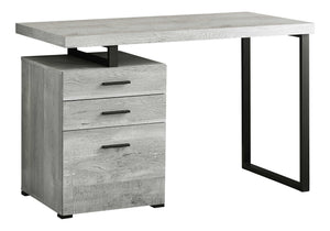 Monarch Specialties Computer Desk for Home Office - Stylish Reversible Design with Storage Drawers & Metal Legs GREY 47.25 L x 23.75 W x 30 H 1