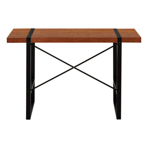 Monarch Specialties Computer Desk: Stylish Industrial Design with Spacious Top, Sturdy Metal Legs for Home Office Use CHERRY 49 L x 23.75 W x 30 H I 7656