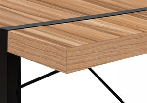 Monarch Specialties Computer Desk: Stylish Industrial Design with Spacious Top, Sturdy Metal Legs for Home Office Use BROWN 49 L x 23.75 W x 30 H I 7657