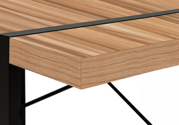 Monarch Specialties Computer Desk: Stylish Industrial Design with Spacious Top, Sturdy Metal Legs for Home Office Use BROWN 49 L x 23.75 W x 30 H I 7657