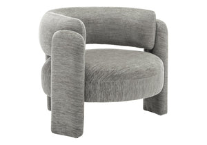 Monarch Specialties Accent Chair Curved Rounded Back Upholstered in Soft Grey Fabric for Modern Living Rooms Light Grey I 8014