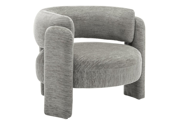 Monarch Specialties Accent Chair Curved Rounded Back Upholstered in Soft Grey Fabric for Modern Living Rooms Light Grey I 8014