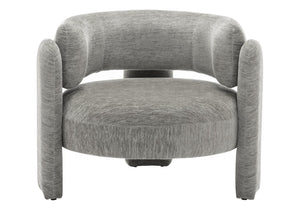 Monarch Specialties Accent Chair Curved Rounded Back Upholstered in Soft Grey Fabric for Modern Living Rooms Light Grey I 8014