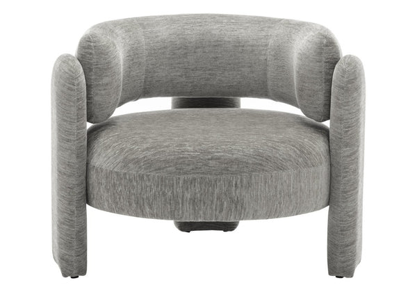 Monarch Specialties Accent Chair Curved Rounded Back Upholstered in Soft Grey Fabric for Modern Living Rooms Light Grey I 8014