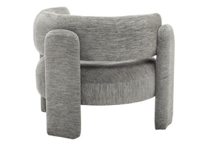 Monarch Specialties Accent Chair Curved Rounded Back Upholstered in Soft Grey Fabric for Modern Living Rooms Light Grey I 8014