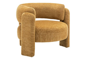 Monarch Specialties Accent Chair Curved Rounded Back Upholstered in Soft Grey Fabric for Modern Living Rooms Gold I 8015