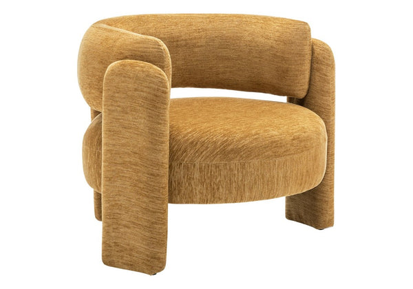 Monarch Specialties Accent Chair Curved Rounded Back Upholstered in Soft Grey Fabric for Modern Living Rooms Gold I 8015