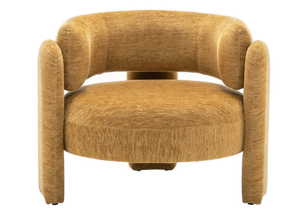 Monarch Specialties Accent Chair Curved Rounded Back Upholstered in Soft Grey Fabric for Modern Living Rooms Gold I 8015