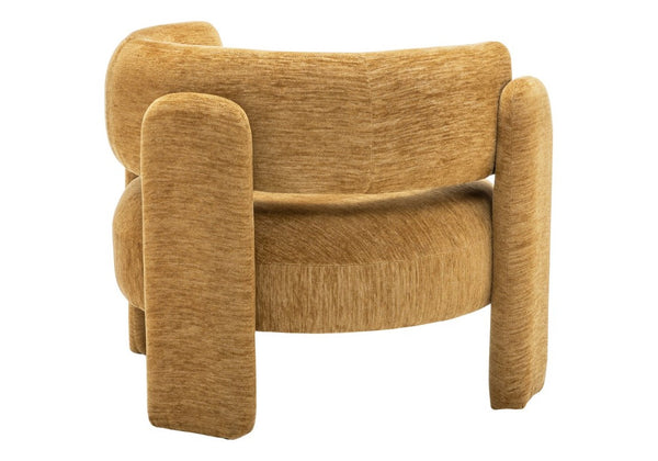 Monarch Specialties Accent Chair Curved Rounded Back Upholstered in Soft Grey Fabric for Modern Living Rooms Gold I 8015