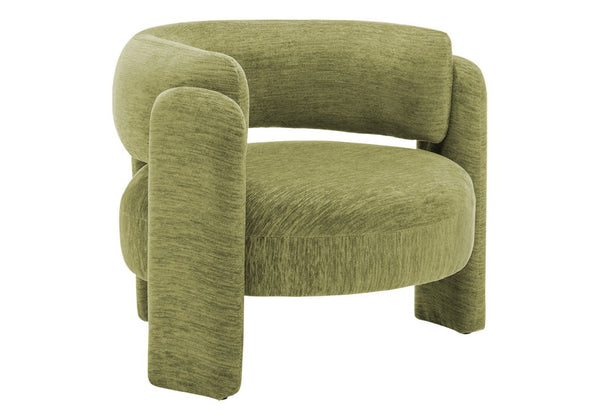 Monarch Specialties Accent Chair Curved Rounded Back Upholstered in Soft Grey Fabric for Modern Living Rooms Green I 8016