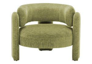 Monarch Specialties Accent Chair Curved Rounded Back Upholstered in Soft Grey Fabric for Modern Living Rooms Green I 8016