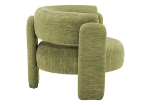Monarch Specialties Accent Chair Curved Rounded Back Upholstered in Soft Grey Fabric for Modern Living Rooms Green I 8016