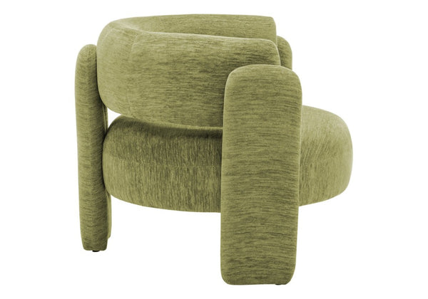 Monarch Specialties Accent Chair Curved Rounded Back Upholstered in Soft Grey Fabric for Modern Living Rooms Green I 8016