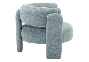 Monarch Specialties Accent Chair Curved Rounded Back Upholstered in Soft Grey Fabric for Modern Living Rooms Light Blue I 8017