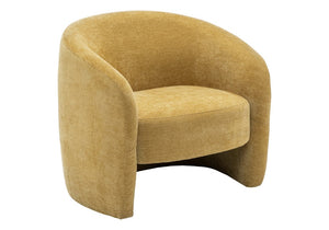 Monarch Specialties Accent Chair Barrel Silhouette Upholstered Coil Spring Seat for Living Room Decor Gold I 8022