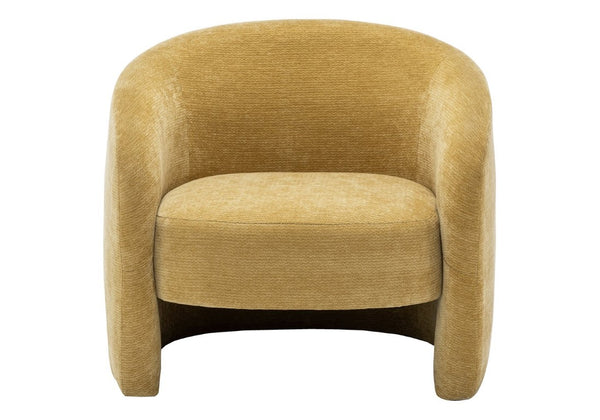 Monarch Specialties Accent Chair Barrel Silhouette Upholstered Coil Spring Seat for Living Room Decor Gold I 8022