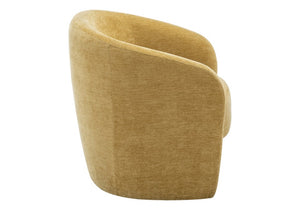 Monarch Specialties Accent Chair Barrel Silhouette Upholstered Coil Spring Seat for Living Room Decor Gold I 8022