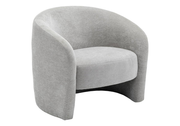 Monarch Specialties Accent Chair Barrel Silhouette Upholstered Coil Spring Seat for Living Room Decor Light Grey I 8024