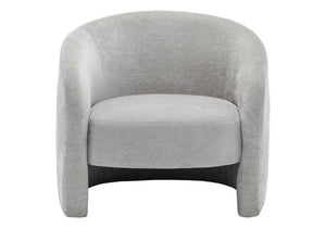Monarch Specialties Accent Chair Barrel Silhouette Upholstered Coil Spring Seat for Living Room Decor Light Grey I 8024