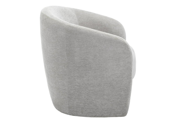 Monarch Specialties Accent Chair Barrel Silhouette Upholstered Coil Spring Seat for Living Room Decor Light Grey I 8024