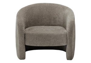 Monarch Specialties Accent Chair Barrel Silhouette Upholstered Coil Spring Seat for Living Room Decor Brown I 8025