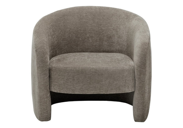 Monarch Specialties Accent Chair Barrel Silhouette Upholstered Coil Spring Seat for Living Room Decor Brown I 8025
