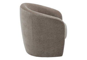 Monarch Specialties Accent Chair Barrel Silhouette Upholstered Coil Spring Seat for Living Room Decor Brown I 8025