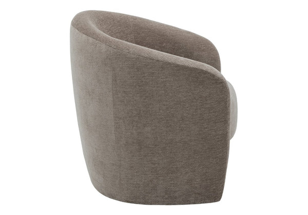 Monarch Specialties Accent Chair Barrel Silhouette Upholstered Coil Spring Seat for Living Room Decor Brown I 8025