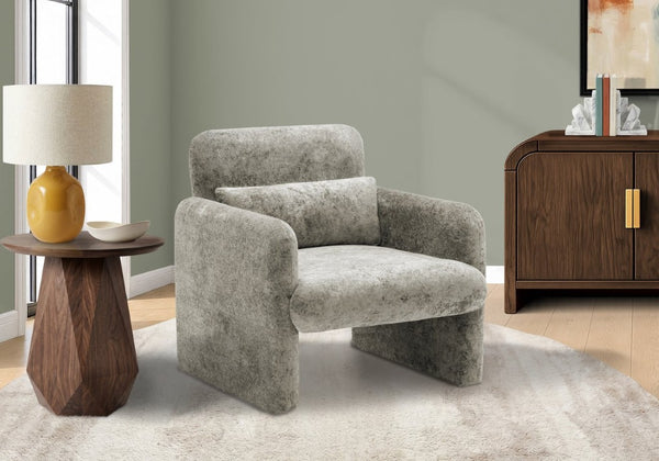 Monarch Specialties Accent Chair Soft Touch Fabric Upholstered Seat for Modern Living Room or Bedroom Grey I 8027