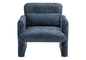 Monarch Specialties Accent Chair Soft Touch Fabric Upholstered Seat for Modern Living Room or Bedroom Blue I 8030