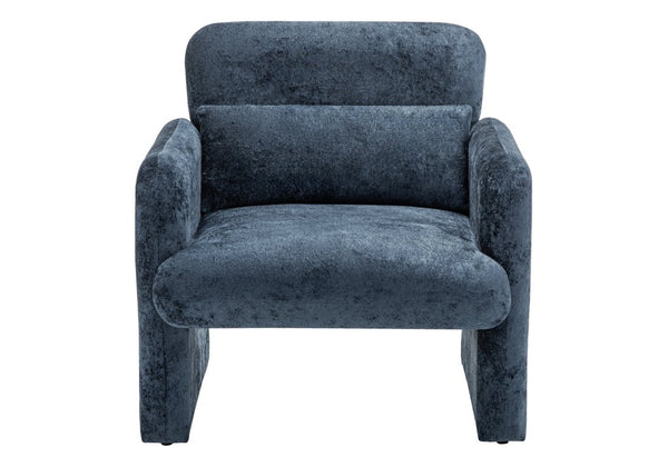 Monarch Specialties Accent Chair Soft Touch Fabric Upholstered Seat for Modern Living Room or Bedroom Blue I 8030