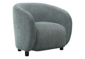 Monarch Specialties Accent Barrel Chair Sculptural Green Fabric Upholstered with Black Legs for Living Room I 8062