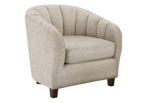Monarch Specialties Accent Chair Barrel Shaped Cream Fabric Upholstered for Living Room or Bedroom I 8091
