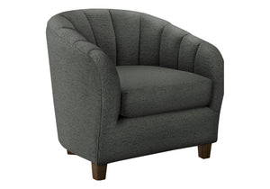 Monarch Specialties Accent Barrel Chair Upholstered in Soft Grey Fabric with Spring Foam Cushion Support I 8092