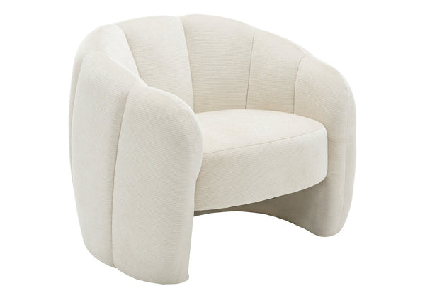 Monarch Specialties Accent Chair Cream Upholstered Channel Tufted Back Cozy Seat for Living Room Cream I 8110