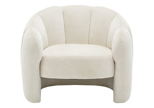 Monarch Specialties Accent Chair Cream Upholstered Channel Tufted Back Cozy Seat for Living Room Cream I 8110