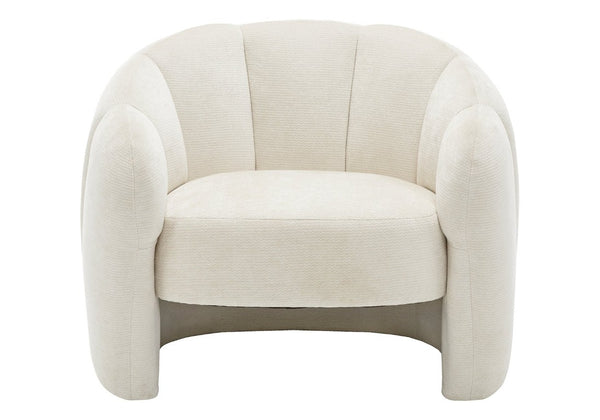 Monarch Specialties Accent Chair Cream Upholstered Channel Tufted Back Cozy Seat for Living Room Cream I 8110