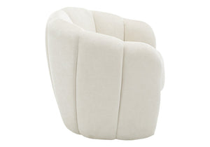 Monarch Specialties Accent Chair Cream Upholstered Channel Tufted Back Cozy Seat for Living Room Cream I 8110