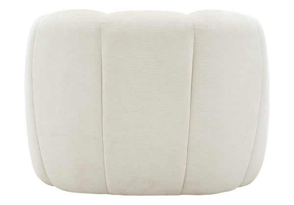 Monarch Specialties Accent Chair Cream Upholstered Channel Tufted Back Cozy Seat for Living Room Cream I 8110