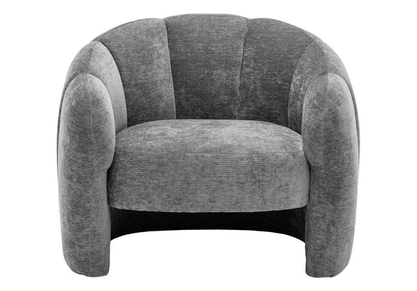Monarch Specialties Accent Chair Cream Upholstered Channel Tufted Back Cozy Seat for Living Room Dark Grey I 8111