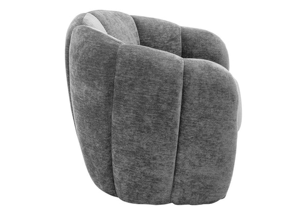 Monarch Specialties Accent Chair Cream Upholstered Channel Tufted Back Cozy Seat for Living Room Dark Grey I 8111